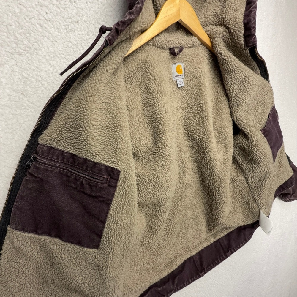 Carhartt Sierra Jacket Sherpa Lined Womens Small WJ141 DWN Deep Wine Purple - Picture 15 of 16